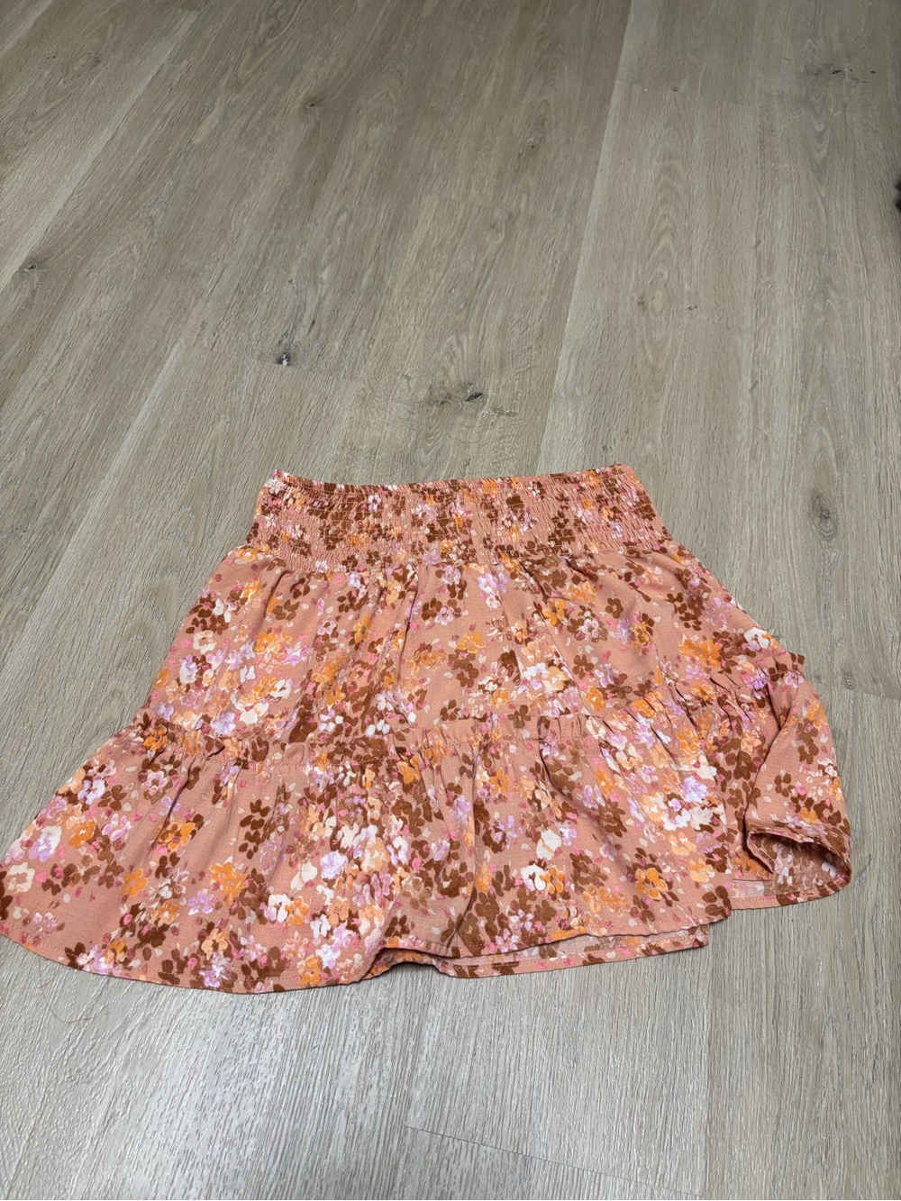 Hippie Rose Peach Floral Circle Skirt